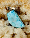 Larimar Crystal 925 Sterling Silver Necklace ✨💎💙🤍📿🌊💠🤩🤯