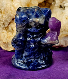 Sodalite Kitty Grim Reaper w/Lepidolite Crystal Raven Figurine 😍🐦‍⬛✨🥹🐈💀