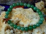 Handcrafted Green Aventurine Crystal w/Copper Hummingbird Accent Stretch Bracelet 🐦📿✨💚