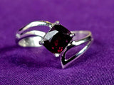 925 Sterling Silver Princess Cut Garnet Ring 💍💎✨😍❤️