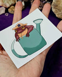 LG. Brown Country Frog in Watering Can Sticker 🌿🐸🌊