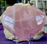 XL Rose Quartz Crystal Puffy Heart 💞🌹🩷✨