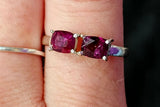 925 Sterling Silver Ring w/Ruby & Garnet Gemstones ✨🤩💍❤️🩷💎