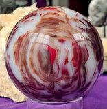✨RARE✨ XL Chicken Blood Agate Crystal Sphere ❤️🐔🐓🩸🤍🔮🤩