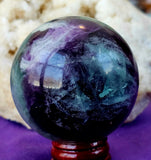 Snowflake Fluorite Crystal Sphere #2 💚❄️🔮💜🌨️