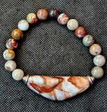 Mexican Laguna Agate Crystal Stretch Bracelet ✨📿♥️🍄