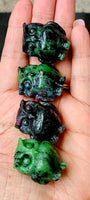 Ruby & Zoisite Crystal Owl Figurine