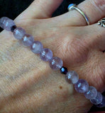 Handcrafted Amethyst & Swarovski Crystal Stretch Bracelet ✨💜🤩📿