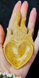 Yellow Jasper Crystal Flaming Heart Trinket Dish ❤️🔥🟡💛