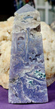 MD. Partially Polished/Raw Grape Agate Obelisk Crystal Tower w/Calcification Included 💜🍇💚