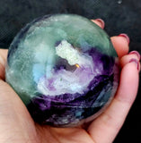 Snowflake Fluorite Crystal Sphere #2 💚❄️🔮💜🌨️