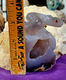 XL Blue Agate Druzy Crystal Snake on Rock Carving ✨🤩🤯🐍💎💥