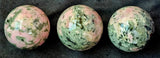 American Rhodonite aka Pink Opal & Green Tourmaline Crystal Sphere 💚✨😍🤯🔮🩷