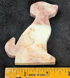 Strawberry Jasper Crystal Dog w/Inner Wolf Silhouette Carving 🐕🤍✨🐺🍓