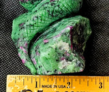 LG. Zoisite & Ruby Cobra Snake Posing on Rock 🪨🐍💚🪷🩷❤️