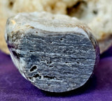 Raw/Polished Blue & Black Sphalerite Crystal Freeform w/Druzies ✨🤍💙✨🖤