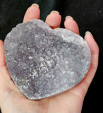 LG. Partially Raw Polished Zeolite Crystal Heart Cluster ✨🤯🤩😍💜💎