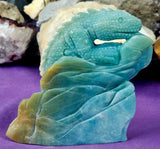 Hand Carved Caribbean Calcite Crystal Stone Iguana  Lizard Figurine 🦎🐚🌊