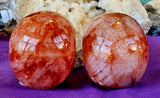 LG. Red Fire Hematoid Quartz Crystal Skull Carving ✨💀☠️❤️🤩🤯