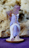 Lilac Hair Pony Figurine w/Wire Wrapped Amethyst Crystal Tree 🐎💜🌳