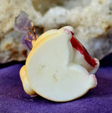 Queen Kitty Holding Heart w/Wire Wrapped Amethyst Crystal Tree 👑🐈✨❤️🌳💜