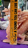 XL Peach Calcite Crystal Asian Themed Dragon Statue ✨ 🤩 🤯 🐲🐉🧡🍑