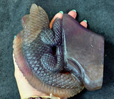 XL Rainbow Fluorite Crystal Lizard on Rock Sculpture 🪨💜☪️🦎🤩🌈