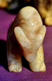 Flower Agate Crystal Buffalo Carving ✨🌸🩷🌷🦬🐃