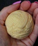 LG. Tagua Nut Phoenix Carving/Sphere ✨🐦‍🔥🥜🔮🔥