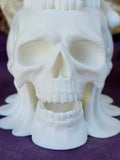 LG. 3D Printed Cat Perched on Skull Decor