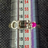925 Sterling Silver Ring w/Smokey Quartz & Pink Sapphire Gemstone 💎✨🩷🌬️💍