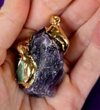 Raw Amethyst w/Green Aventurine Crystal Necklace 📿✨💜💚