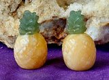 Green Aventurine & Orange Calcite Crystal Pineapple Carving 🍍🍍🍍