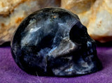 Larvikite Crystal Mini Skull 💀🩶💎✨🖤