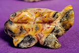 Crazy Lace Agate Crystal Fish Carving 🐠💛✨🩶🐟