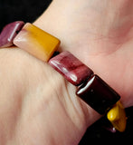 Rectangular Shaped Mookaite Jasper Crystal Stretch Bracelet 📿✨❤️🧡💛💜