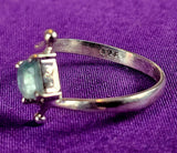 925 Sterling Silver Ring w/Aquamarine Gemstone 💎✨💍🌊🐚
