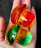 LG. Glass Blown 'Crystal' Mushroom 💚❤️🍄🍄🍄🧡💛