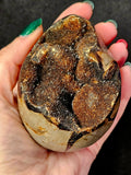 LG. Septarian Crystal Egg Shaped Geode Chocolate Druzy 🌙🌘✨🥚🍩🍫