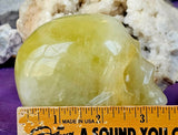 LG. Yellow Banded Fluorite Crystal Skull ☠️💀🟡💛