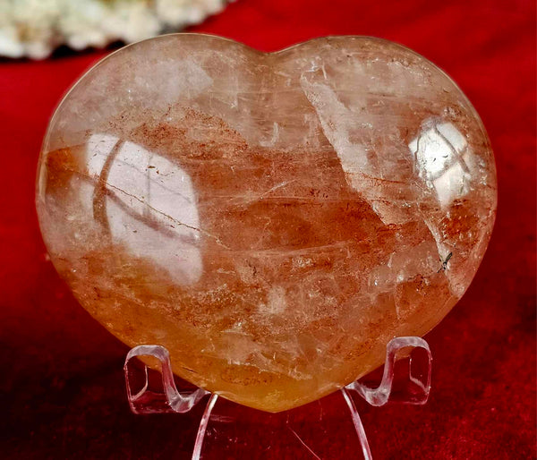 Hematoid/Fire Quartz Crystal Puffy Heart ❤️🔥🧨