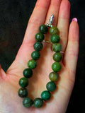 Handcrafted Nephrite Jade w/925 SS Buddha Charm Crystal Stretch Bracelet 🕉️📿✨💚