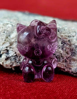 Rainbow Fluorite Crystal Mini Hello Kitty