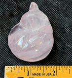 MD. Rose Quartz Crystal Sleeping Kitty Cat Carving ✨🐈🐾😴😺🌹