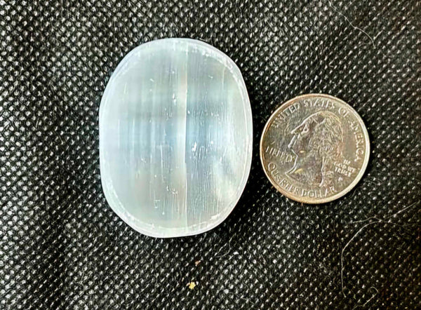 Selenite Crystal Oval Shaped Worry Stone 🤍🪨✨