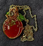 Hand Made Wire Wrapped Resin Pumpkin Necklace 📿✨🎃