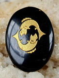 Black Obsidian Gold Etched Zodiac Palmstone ✨🖤⚜️⚖️♈♏♎