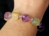 Rainbow Fluorite Crystal Bracelet 📿🌈💛💜🩵
