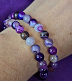 Dyed Purple Agate Crystal Stretch Bracelet ☪️📿✨💜
