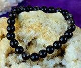 Silver Sheen Obsidian Crystal Stretch Bracelet 📿✨🖤🩶✨